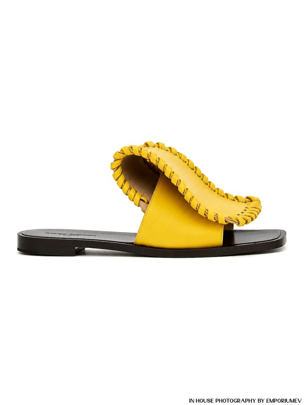Ganor Dominic London Art Attis Yellow Leather Women's Slides
